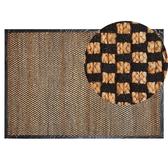 Gulvtæppe GERCE Sort 140 x 200 cm Jute