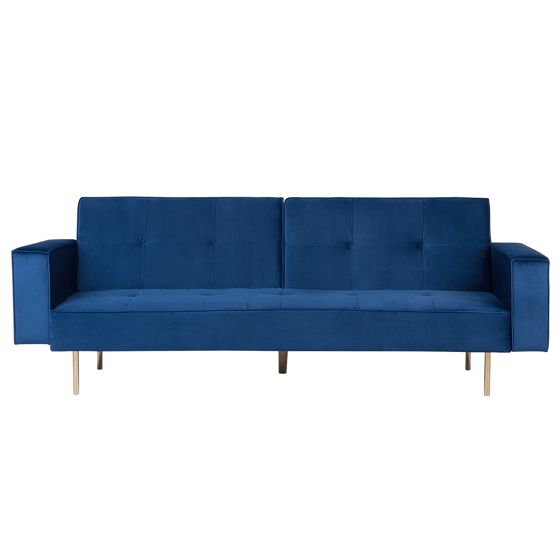 Sovesofa 3 personers VISNES Velour Navy Blå