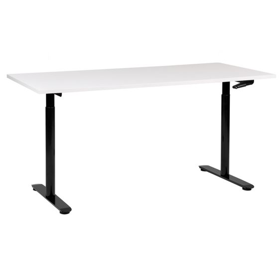 Manuelt justerbart hæve sænkebord DESTINAS 160 cm 72 cm Hvid/sort