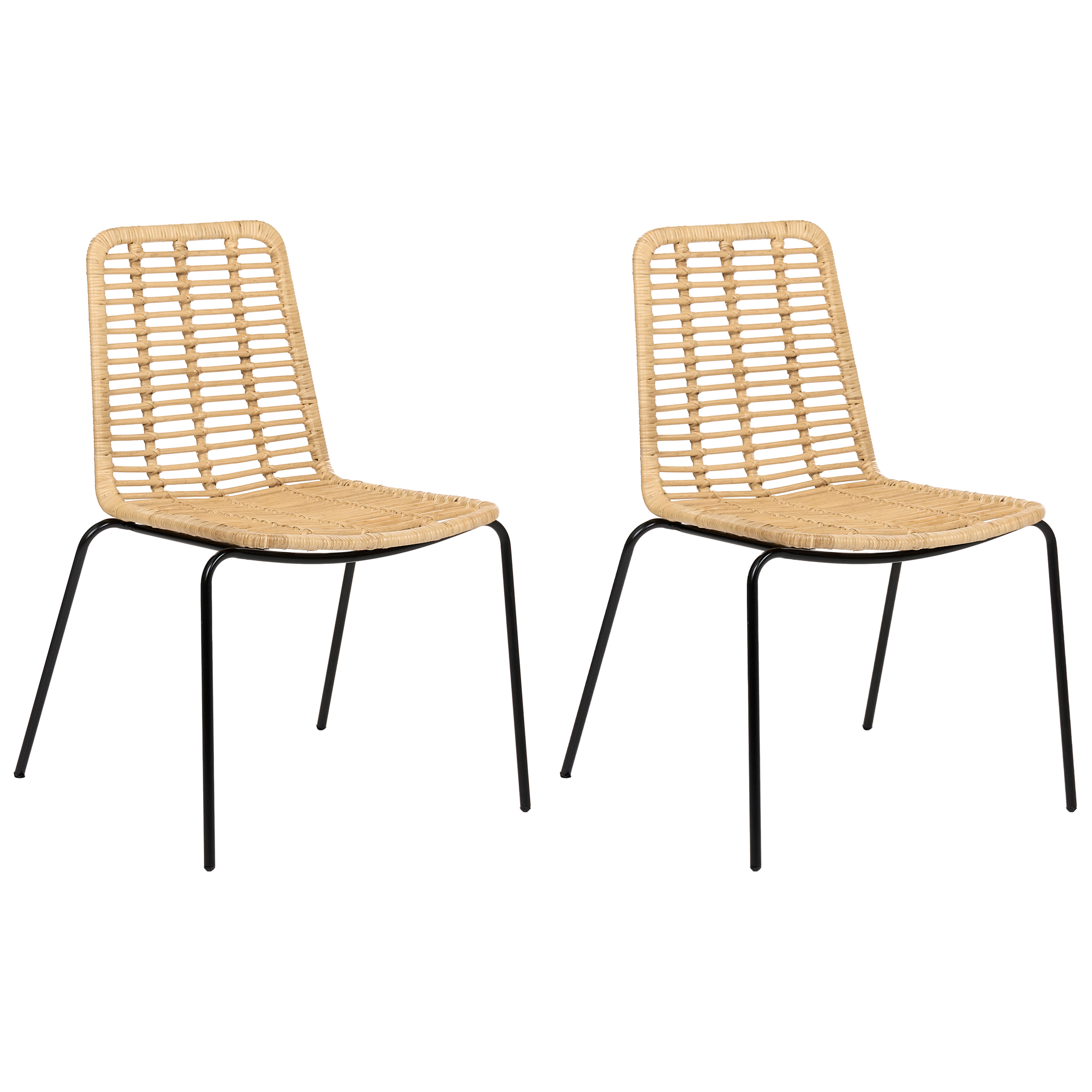 Sæt med 2 spisebordsstole TAOS Rattan Naturlig
