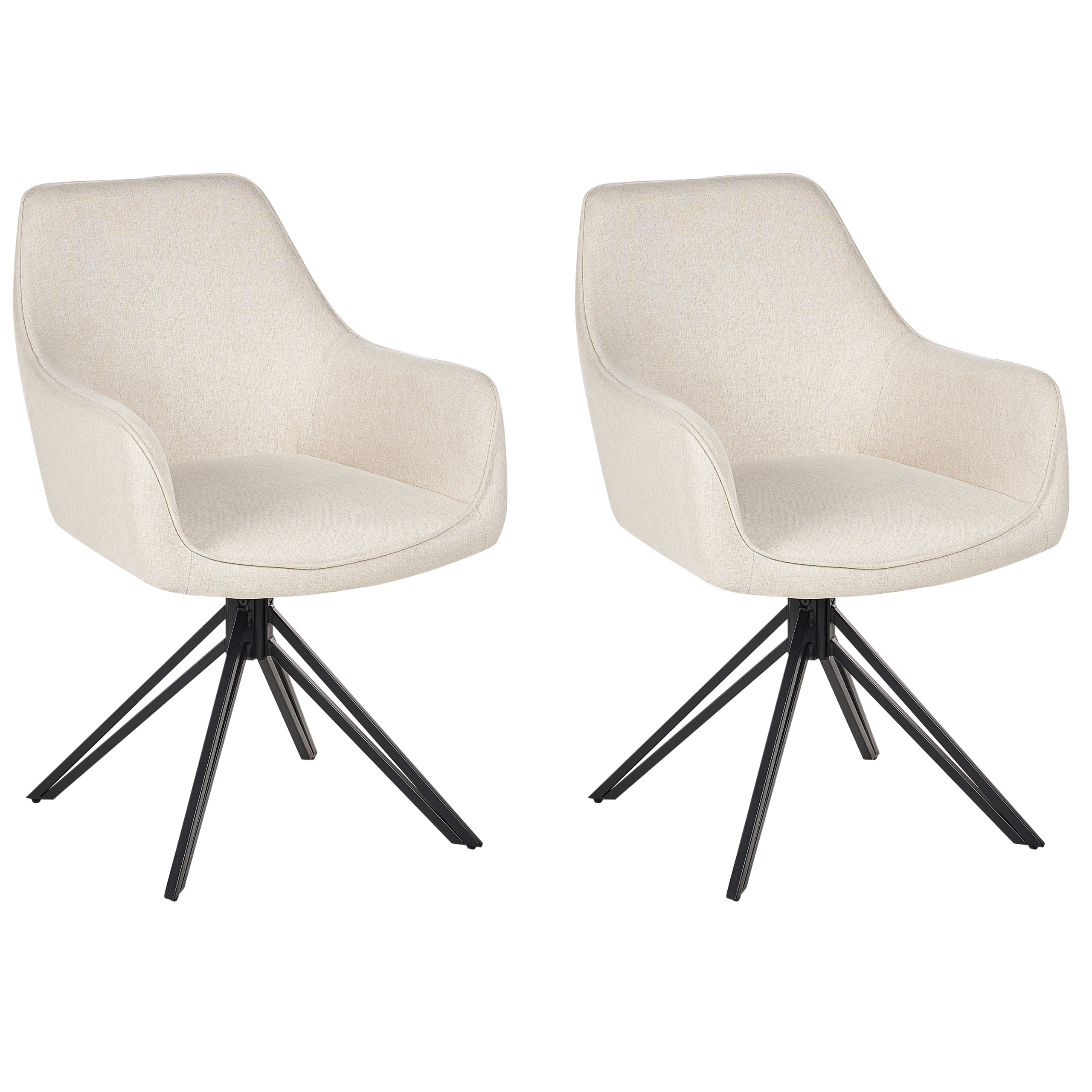 Sæt med 2 spisebordsstole JODAR Lys Beige
