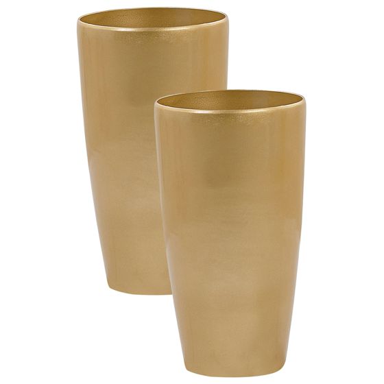 Sæt med 2 plantekrukker TSERIA 32 cm Guld
