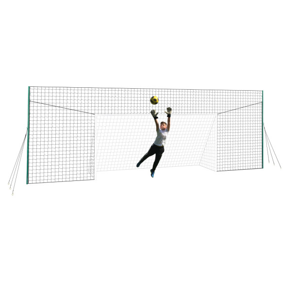 Open Goaaal® fodboldmål 3-i-1 med rebounder og bagnet – Large, 3,05 m højt, op til 8,8 m bredt, indre mål 4,9 x 2,1 m