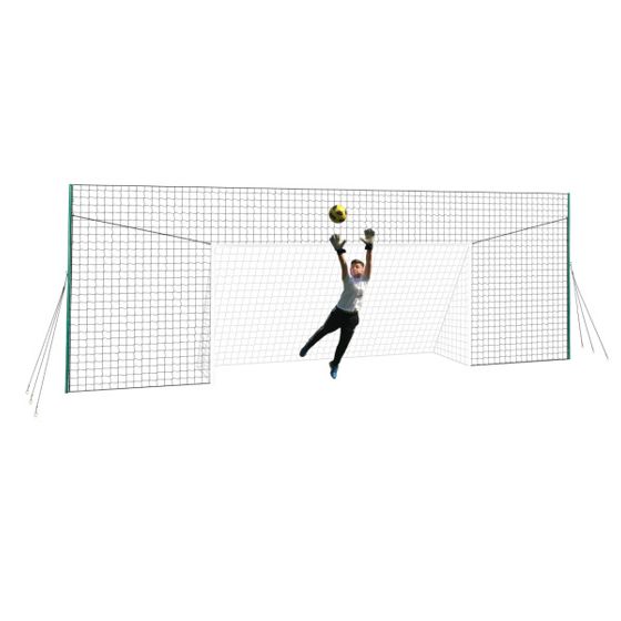 Open Goaaal® fodboldmål 3-i-1 med rebounder og bagnet – Large, 3,05 m højt, op til 8,8 m bredt, indre mål 4,9 x 2,1 m