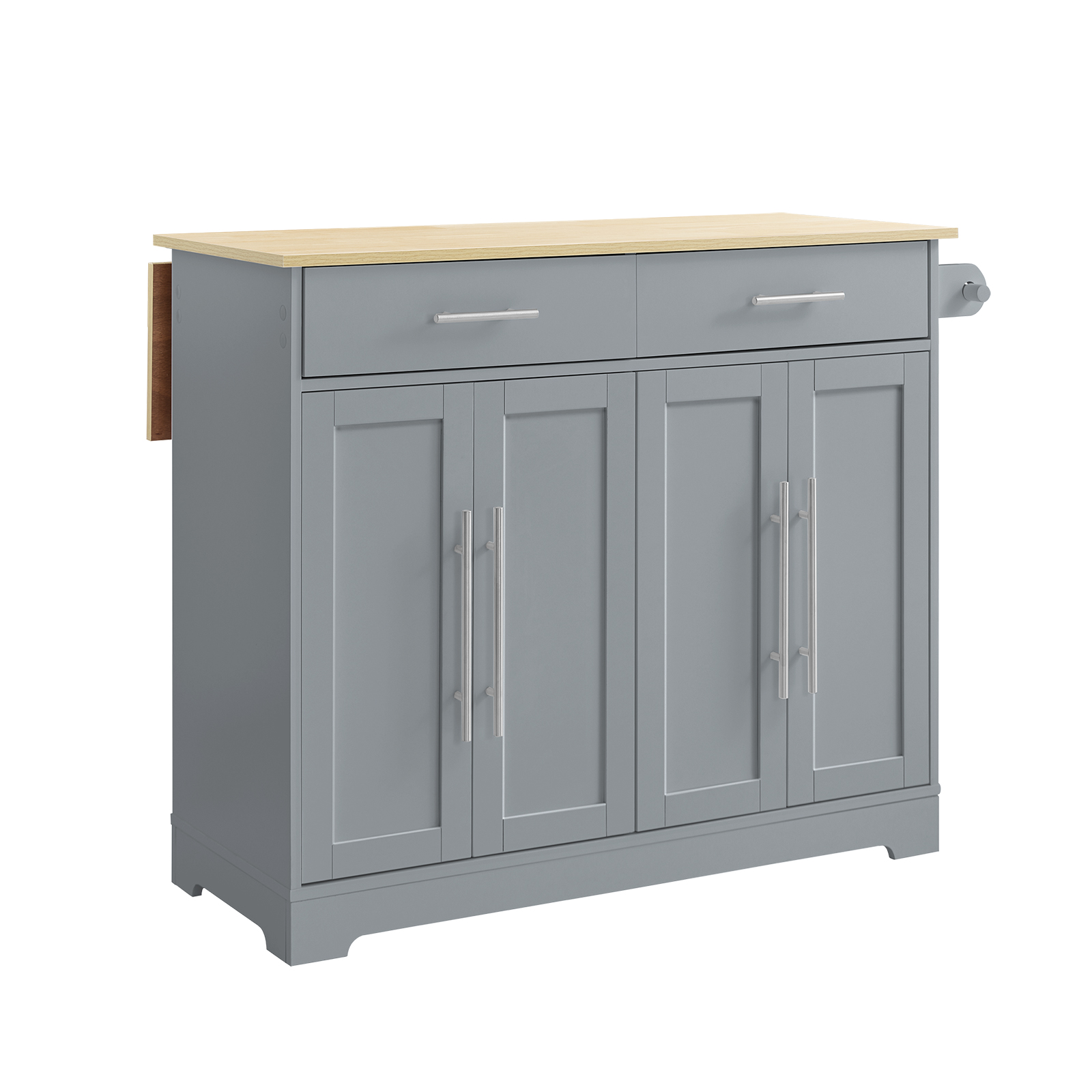 Køkkenvogn med udtrækkelig bordplade, grå, 107x44x91 cm, FKW129-HG