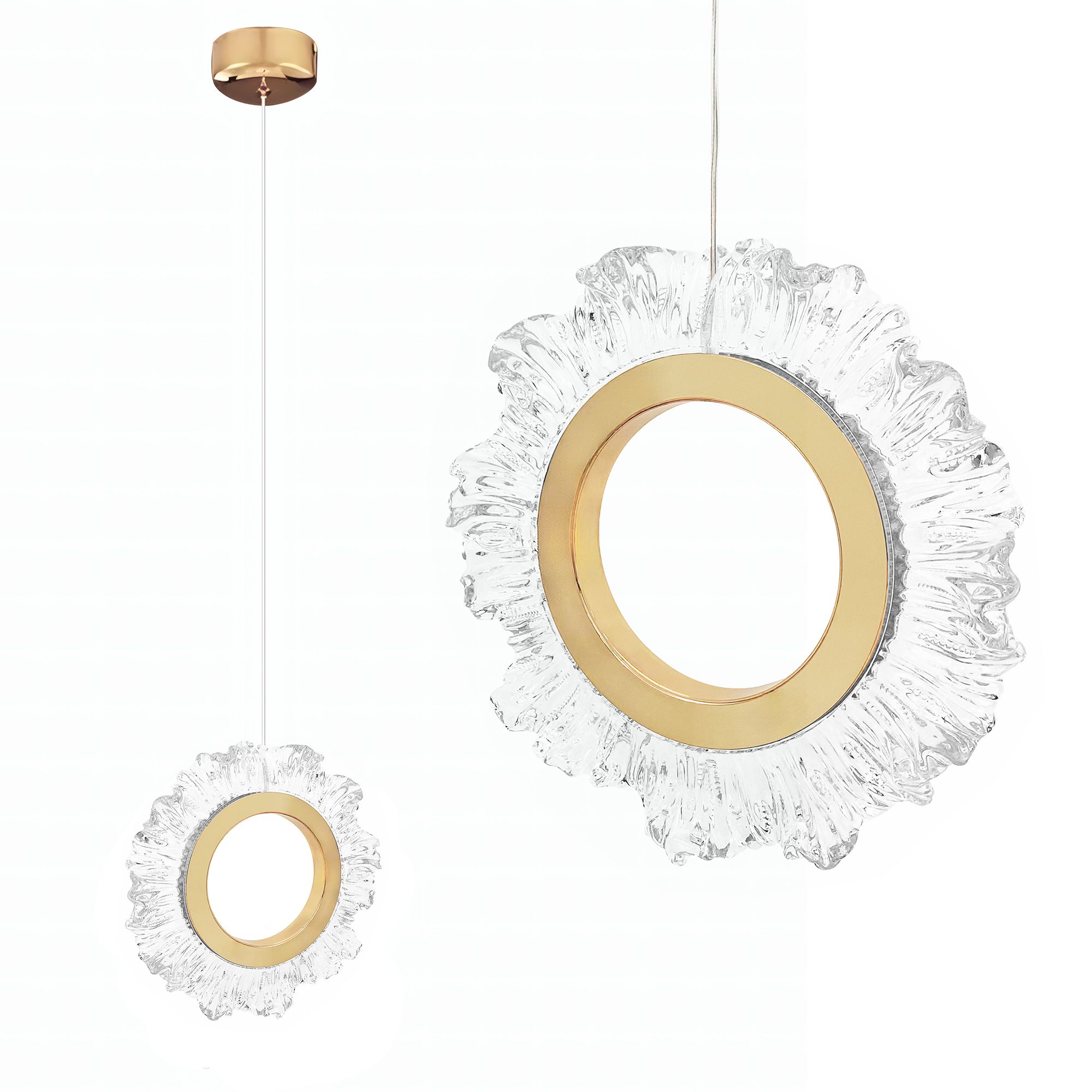 TOOLIGHT hængende loftlampe LHJ102-1CP LED Guld 21x21x130cm