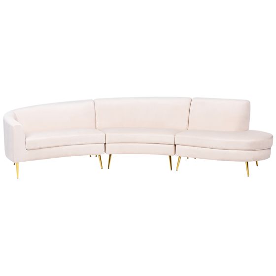 Buet sofa 4 personers MOSS Velour Lys Beige