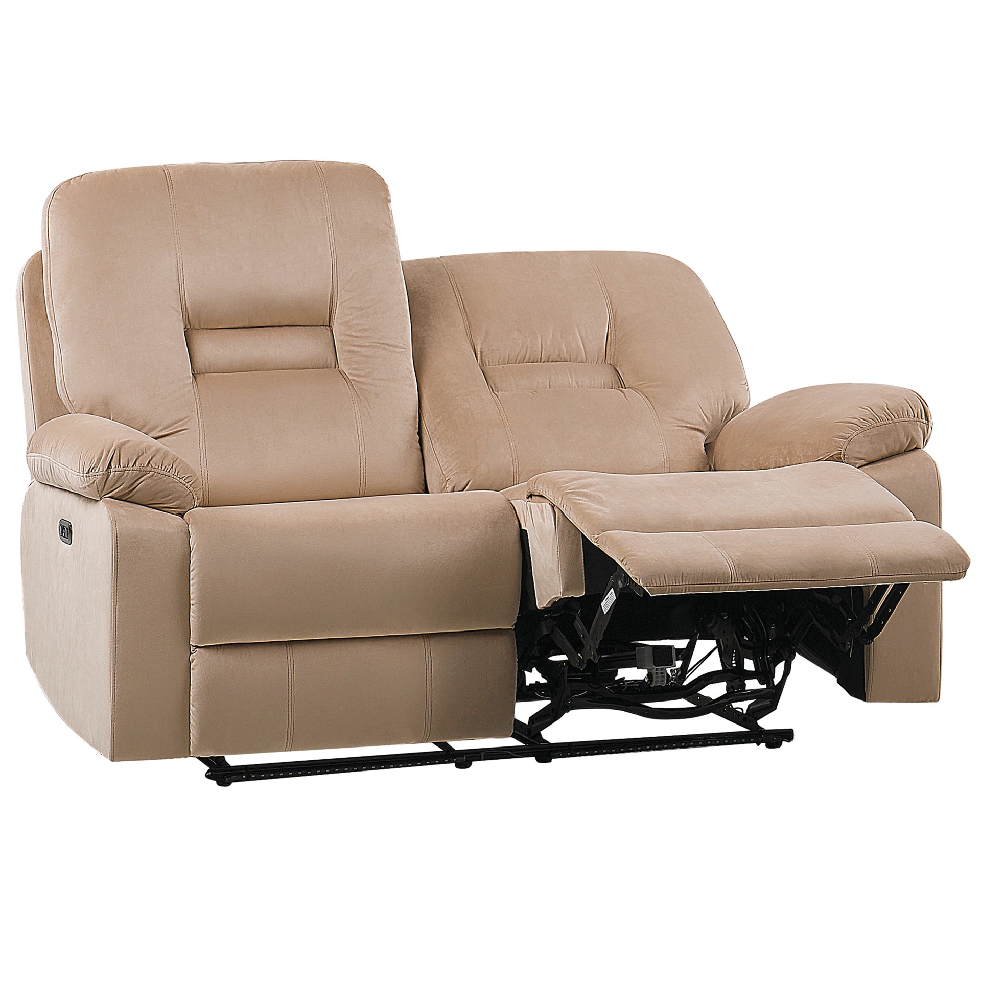 Elektrisk recliner sofa 2 personers BERGEN med USB-port Velour Lys Beige