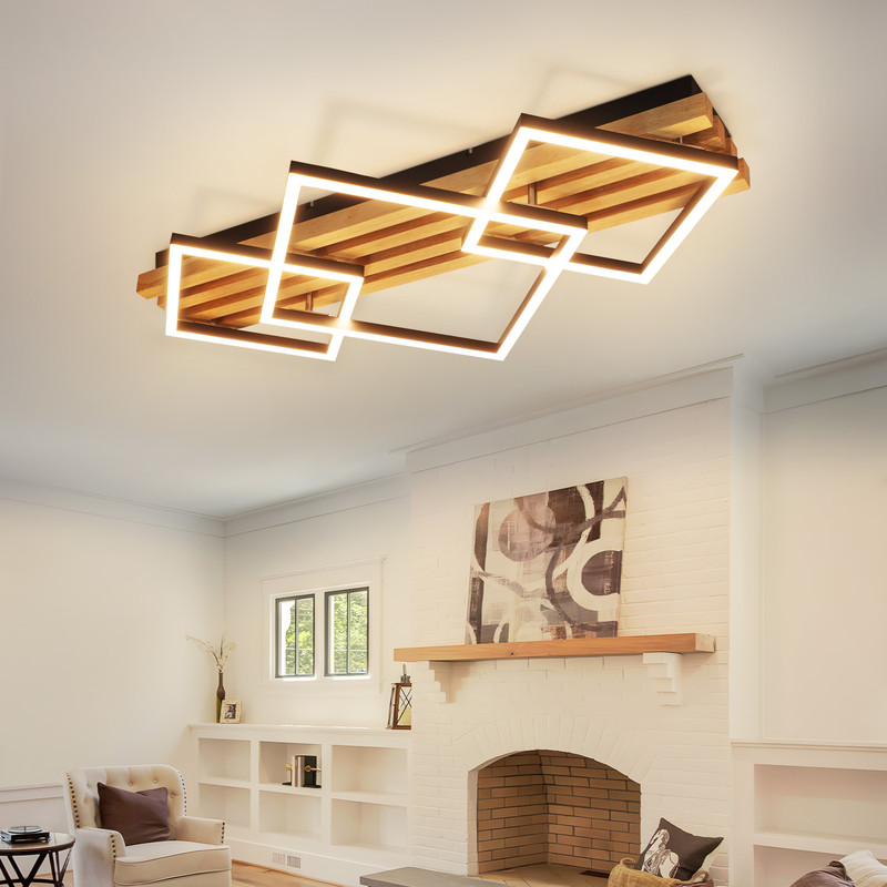 NETTLIFE LED loftlampe i træ