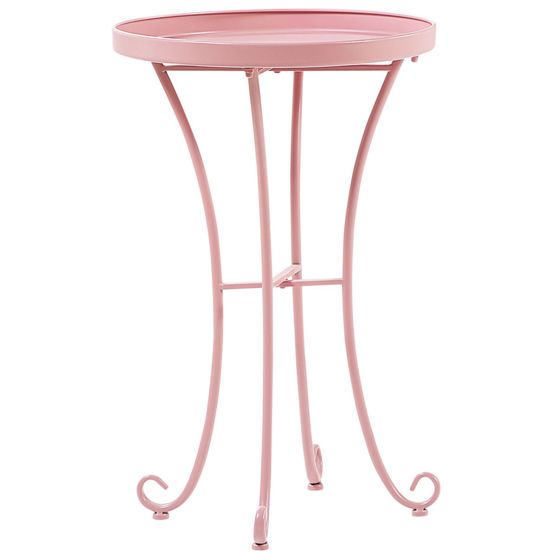 Udendørs sidebord CAVINIA 40 cm 40 cm Metal Lyserød