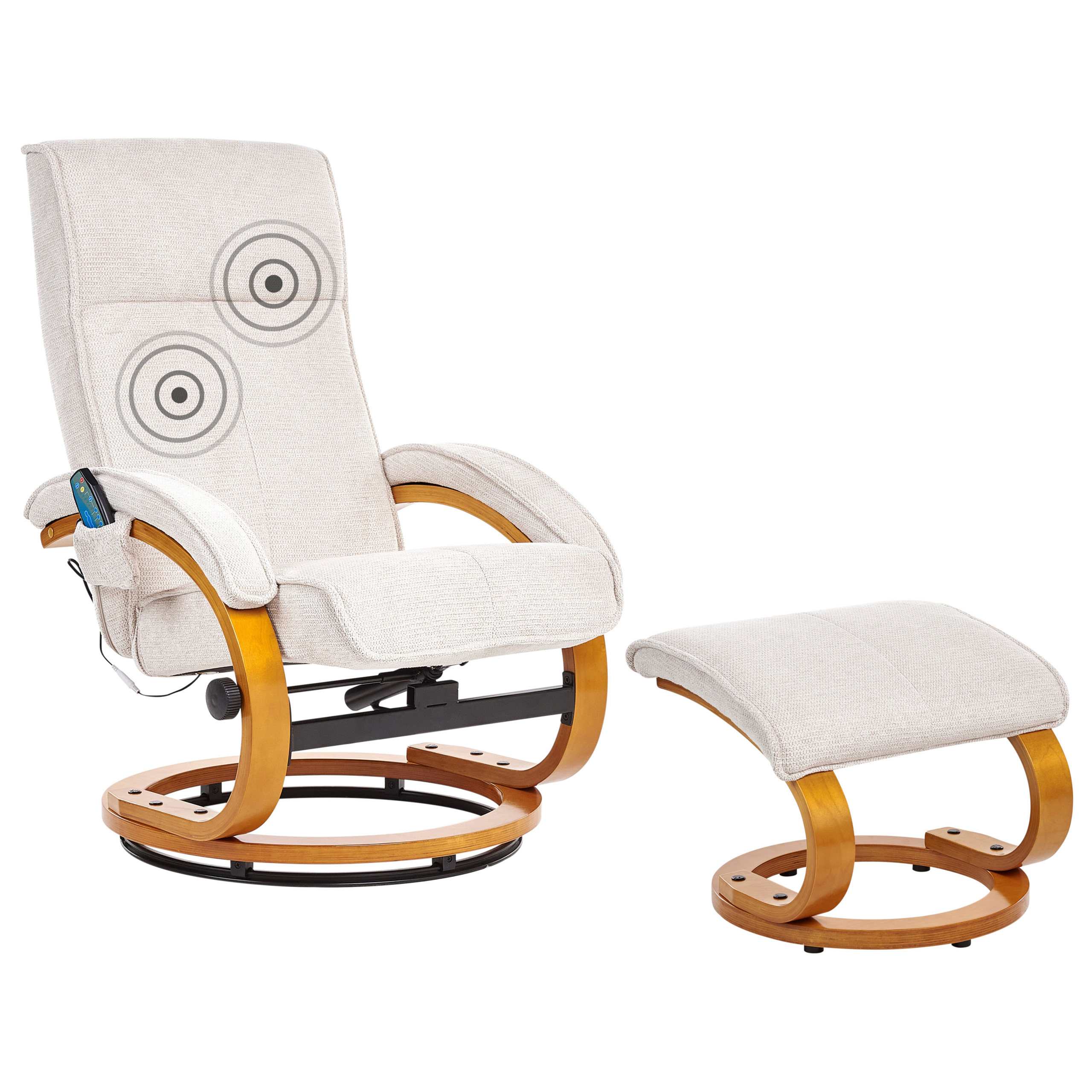 Massagestol HERO med fodskammel Lys Beige