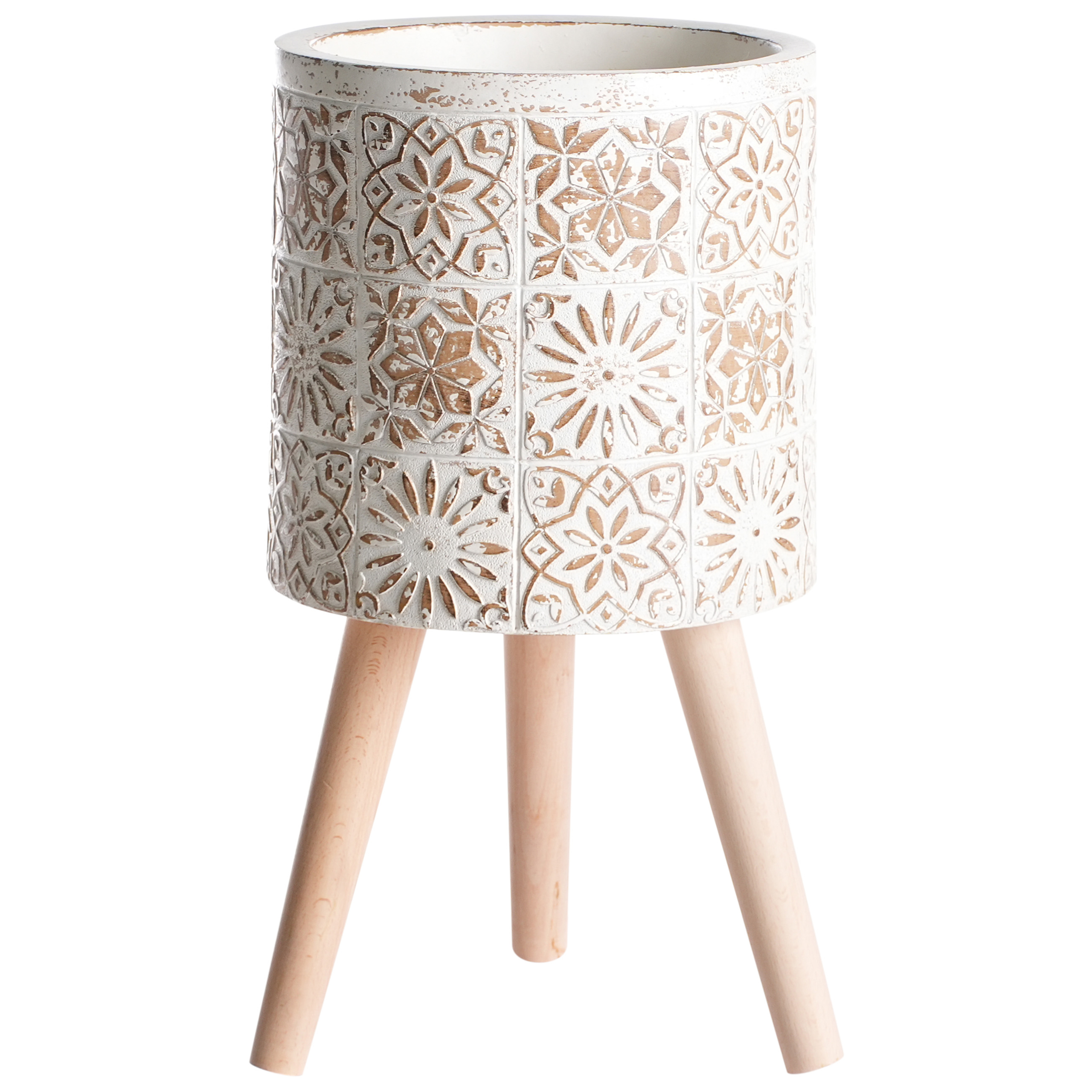 Forhøjet plantekrukke KARISTOS 36 cm Cremehvid