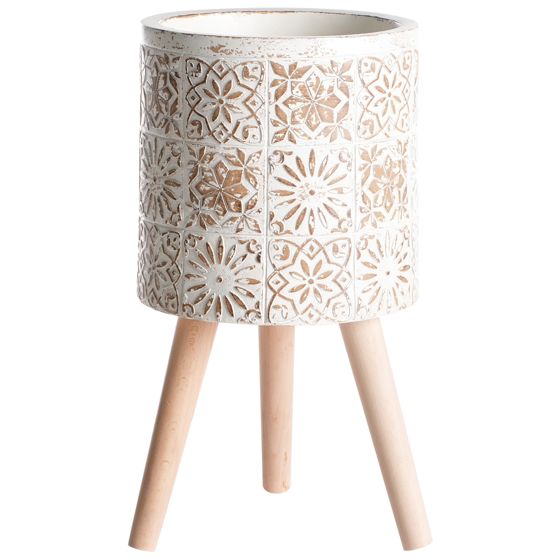 Forhøjet plantekrukke KARISTOS 36 cm Cremehvid