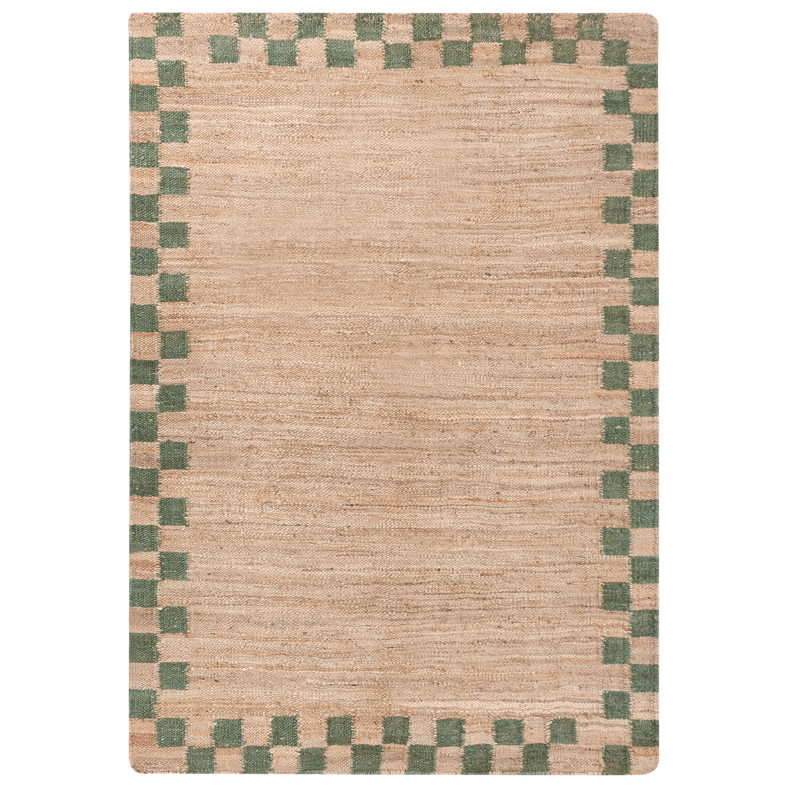 Gulvtæppe BEED Beige/Grøn 160 x 230 cm Jute