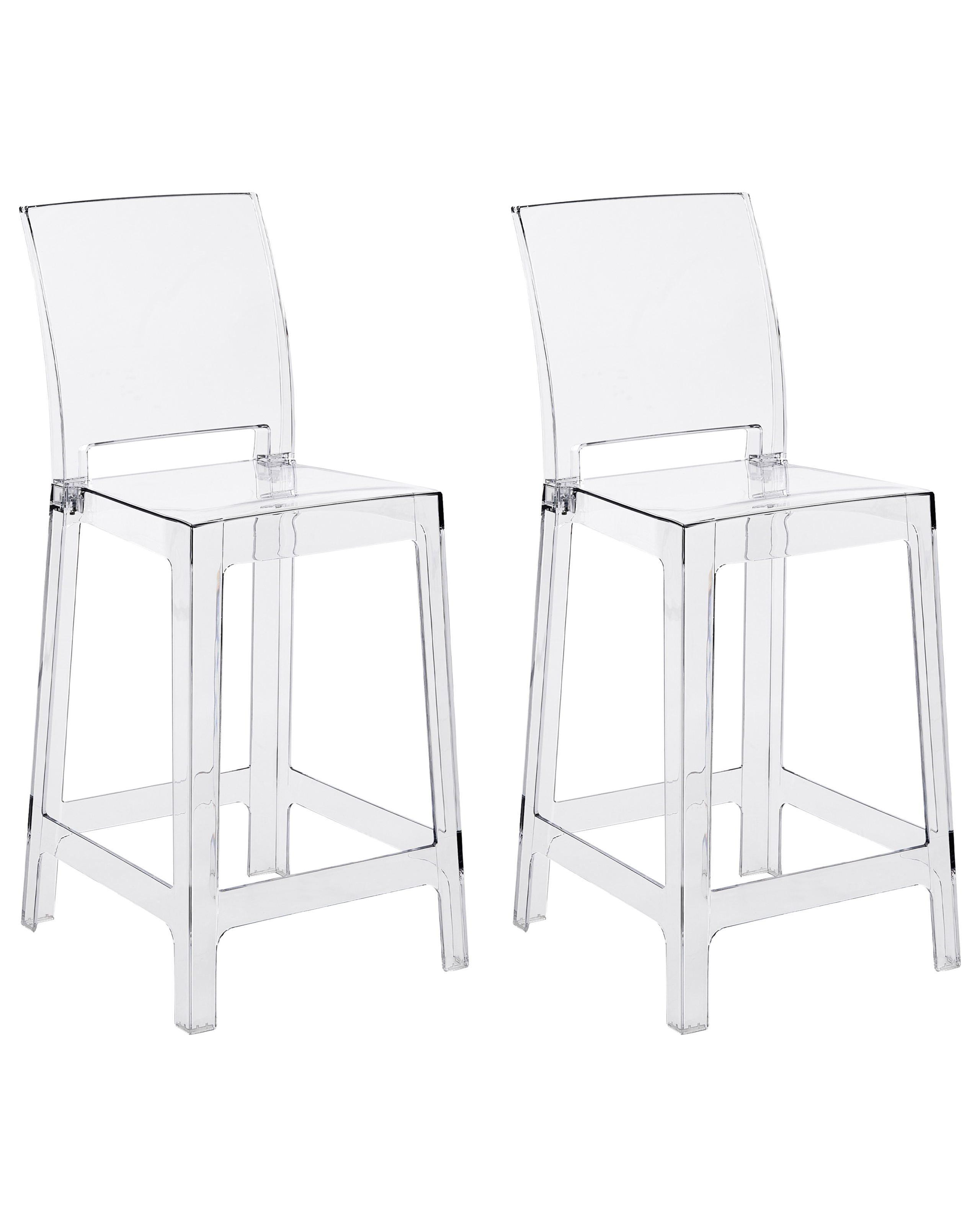 Sæt med 2 barstole WELLINGTON Transparent