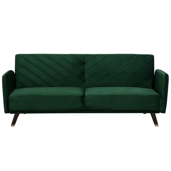 Sovesofa 3 personers SENJA Velour Smaragdgrøn