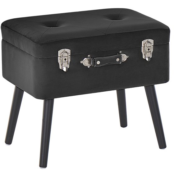 Skammel med opbevaring MALLARD Velour Sort