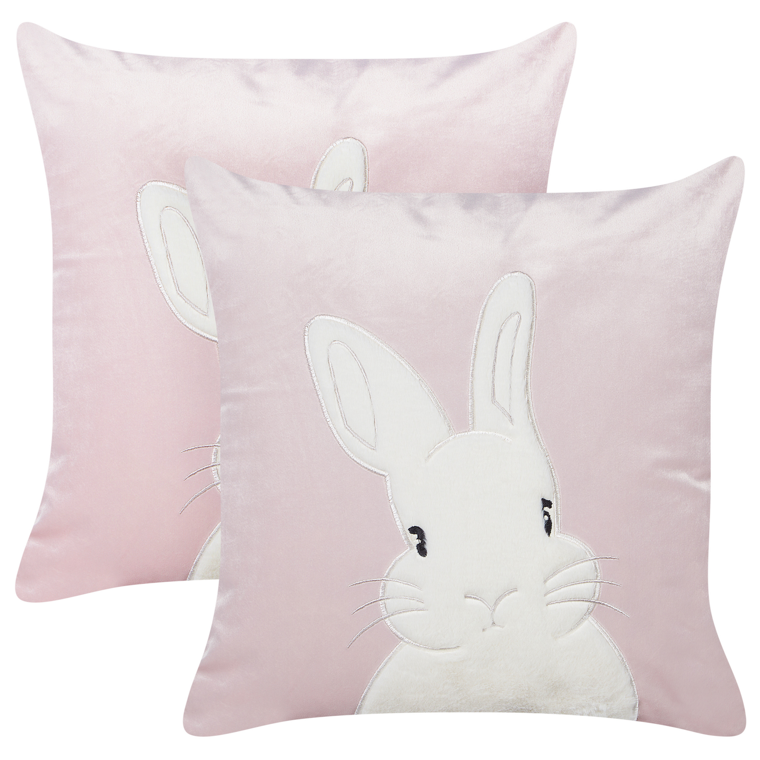 Sæt af 2 pyntepuder IBERIS 45 x 45 cm Velour Lyserød