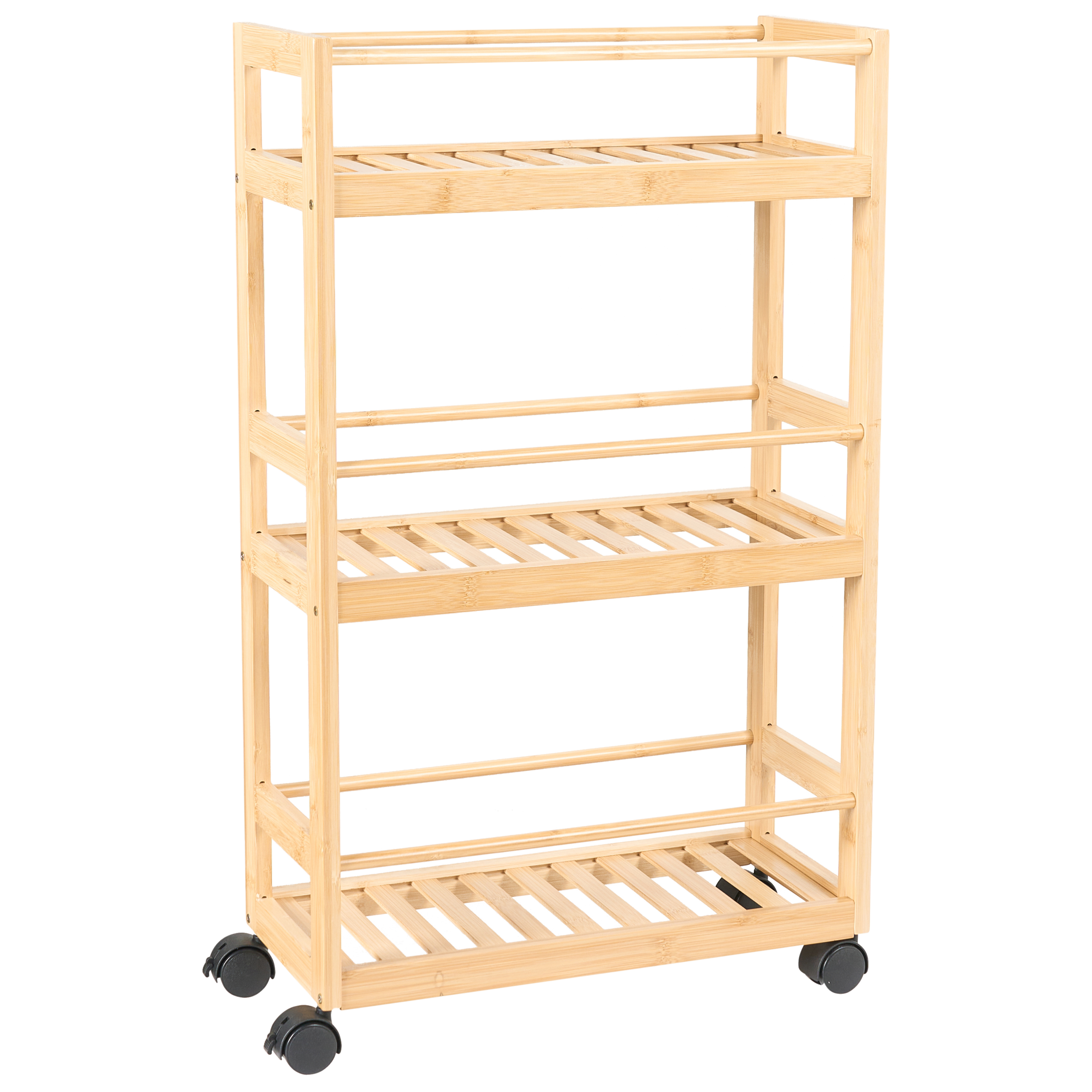 Reol QUINTAY med hjul Bambus Lysebrun