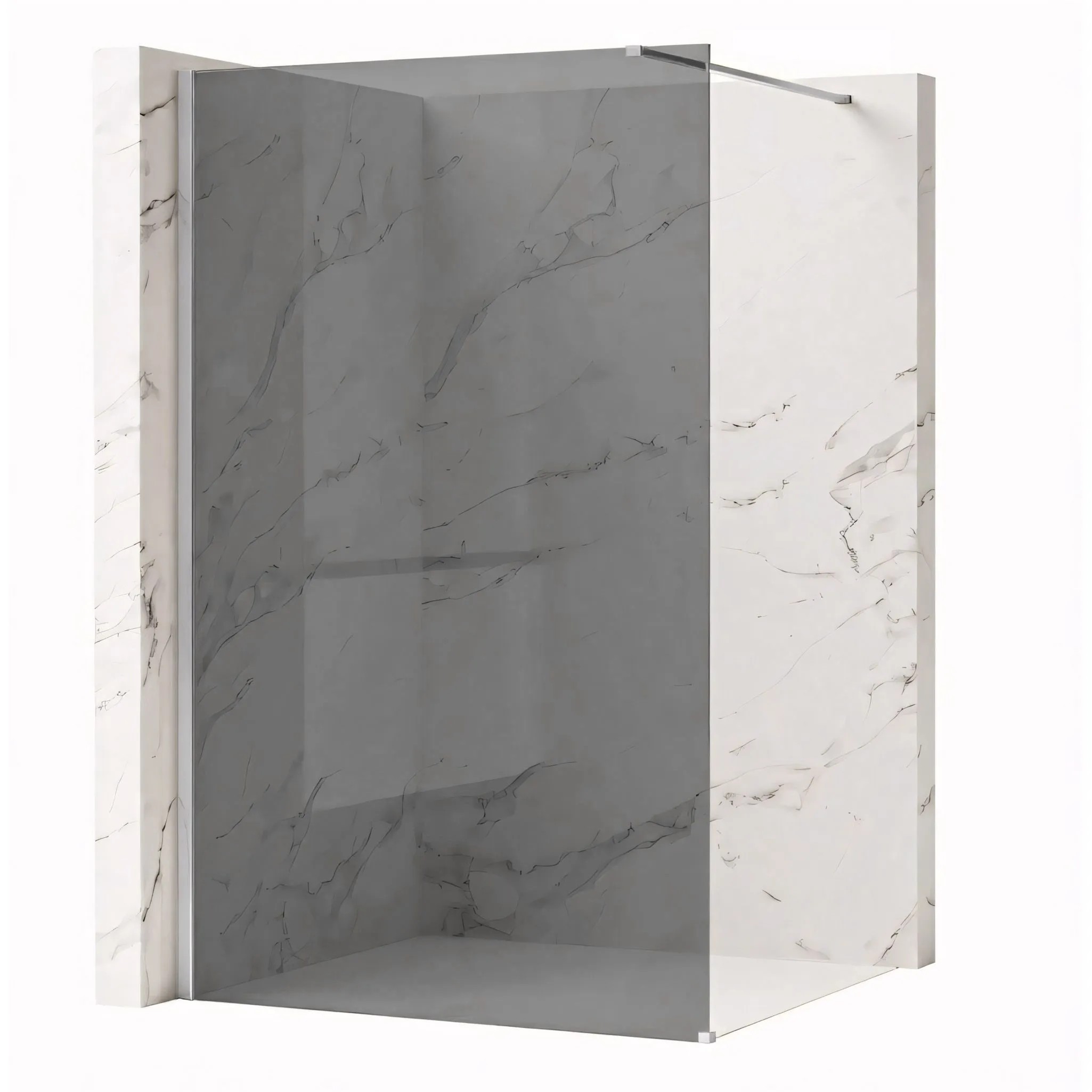 REA brusevæg Flexi Grey 100 Krom, 120x100x195cm