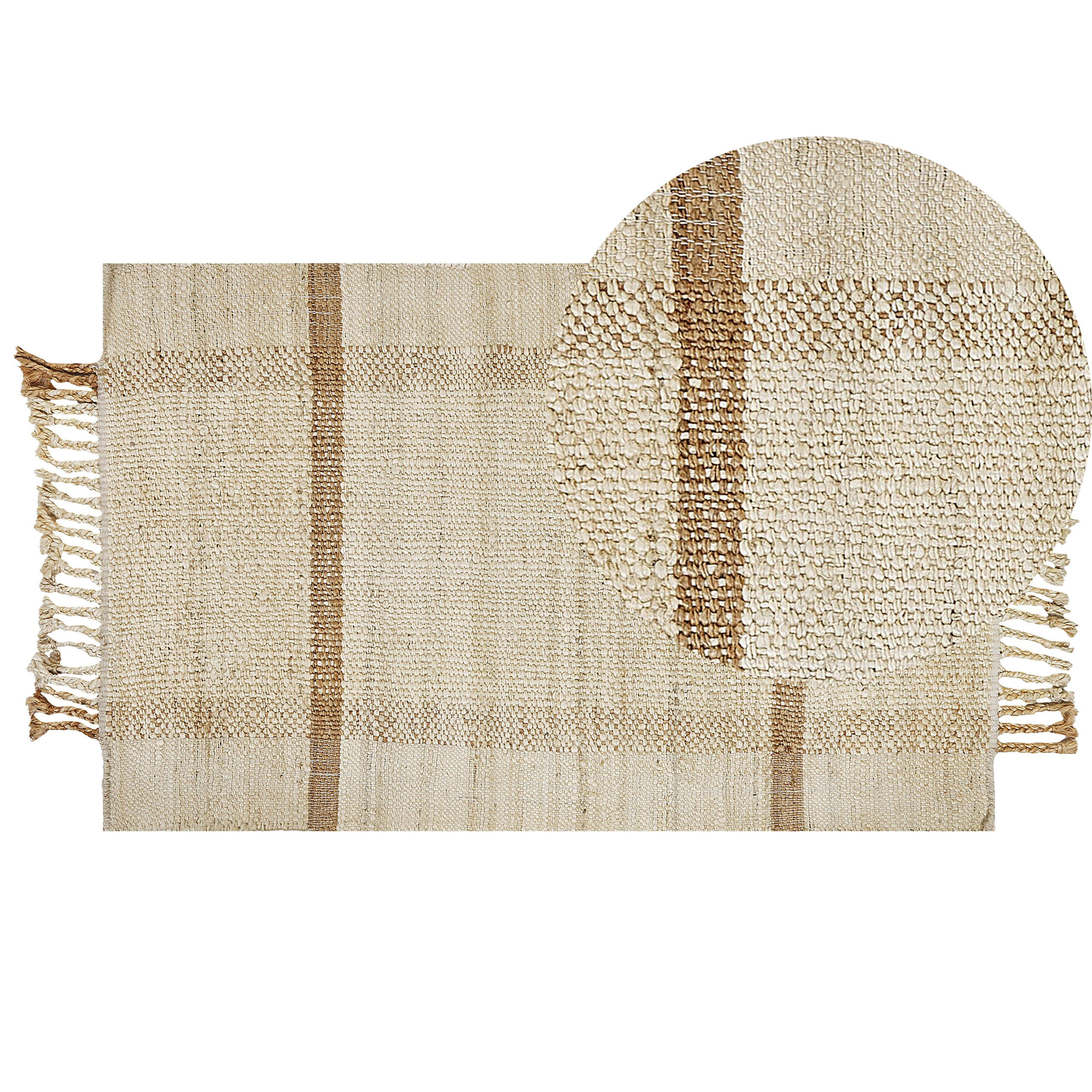 Gulvtæppe YELMEZ Beige 80 x 150 cm Jute