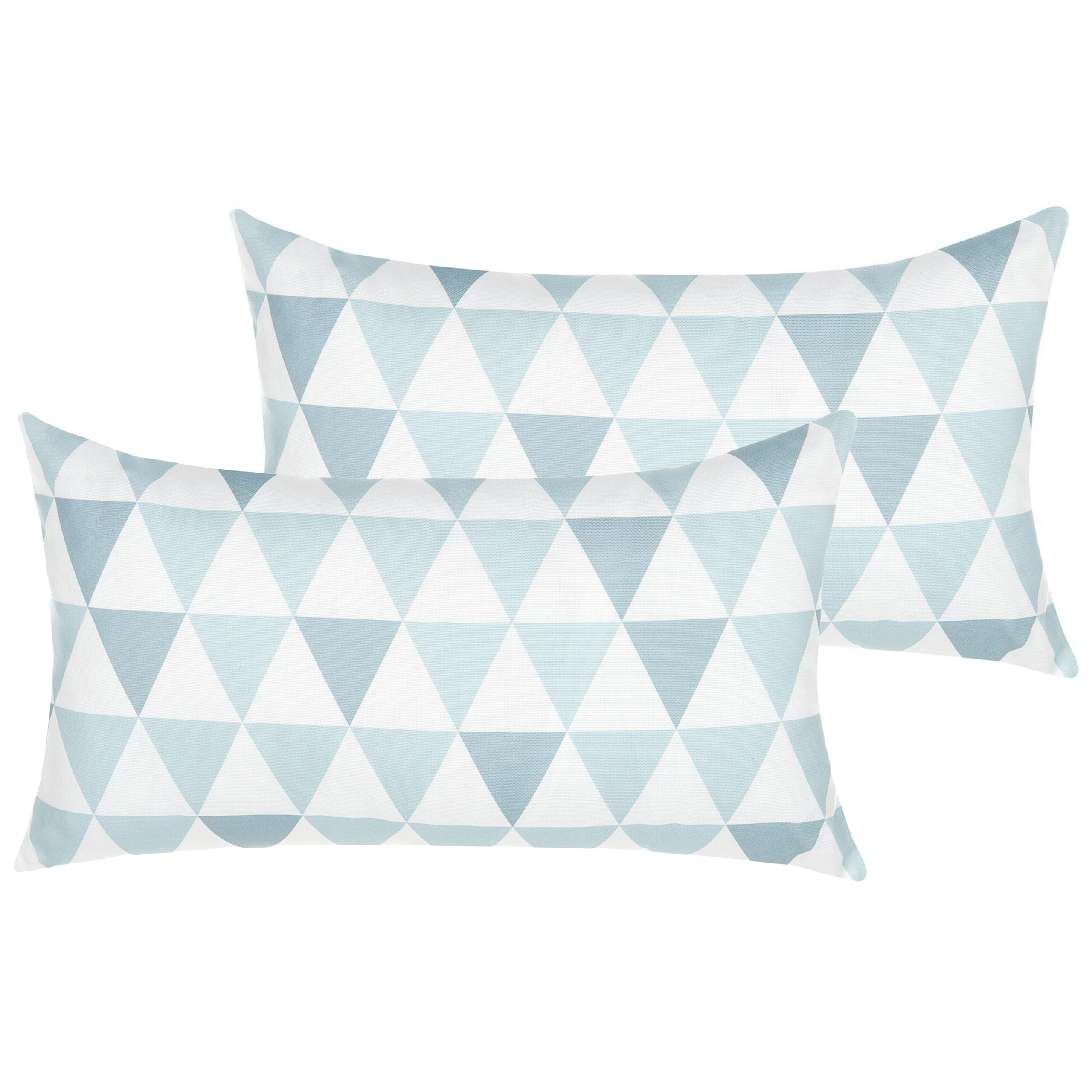 Sæt af 2 havehynder TRIFOS Geometrisk mønster 40 x 70 cm Blå