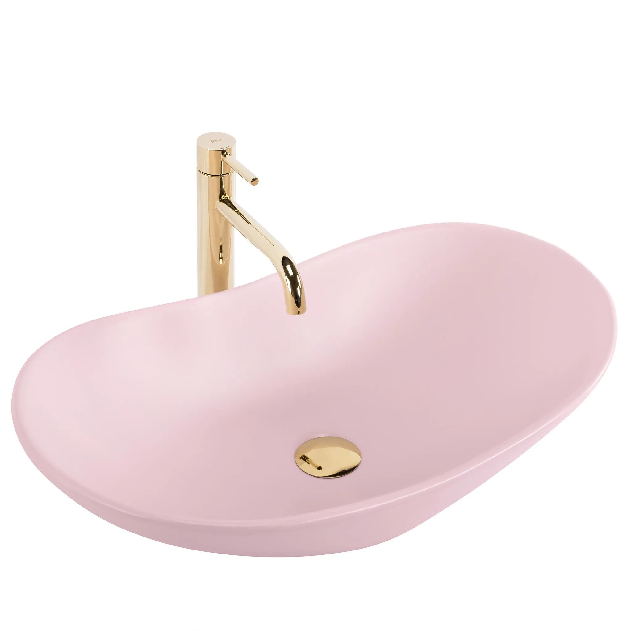 REA bordmonteret håndvask ROYAL POWDER PINK MATTPink, 61,5x35,5x15,5cm