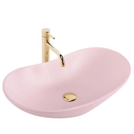 REA bordmonteret håndvask ROYAL POWDER PINK MATTPink, 61,5x35,5x15,5cm