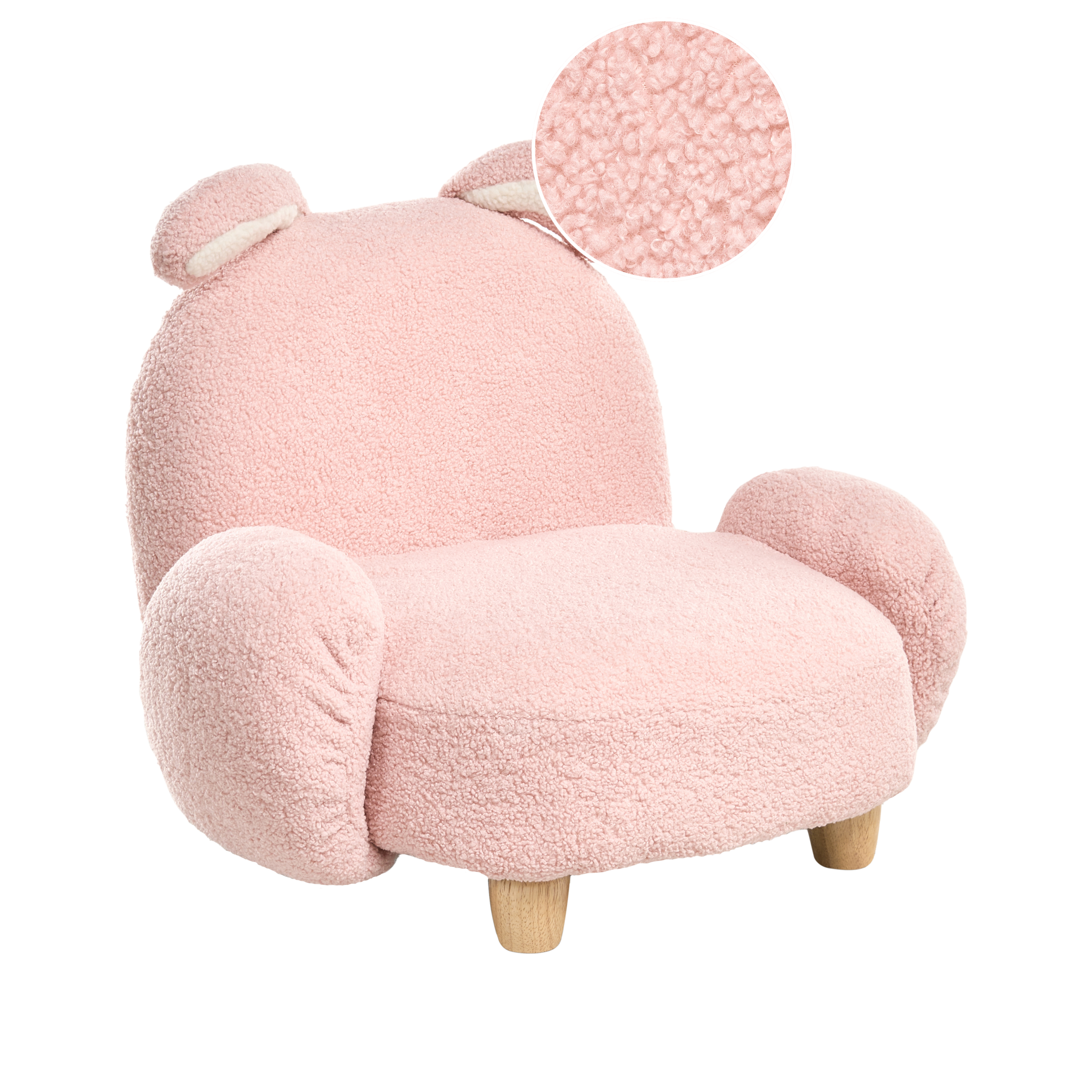 Børnelænestol Kanin KANNA Boucle Pastellrosa