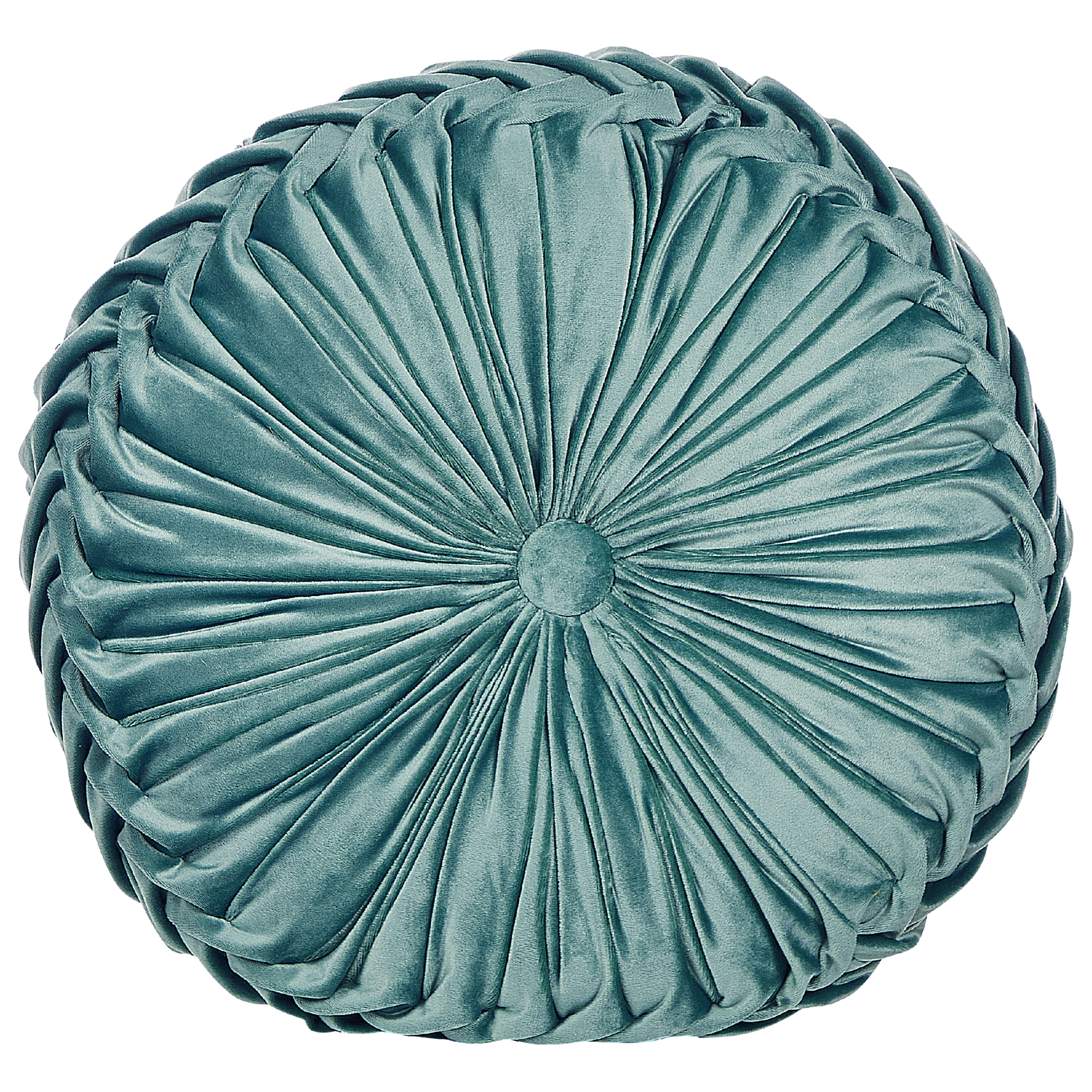 Pyntepude UDALA 40 x 40 cm Velour Blågrøn Ensfarvet