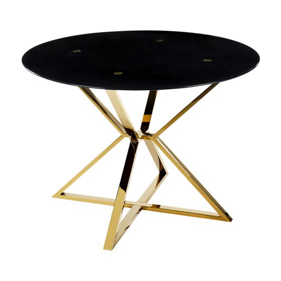 Spisebord BOSCO Sort 105 cm 105 cm Hærdet glas