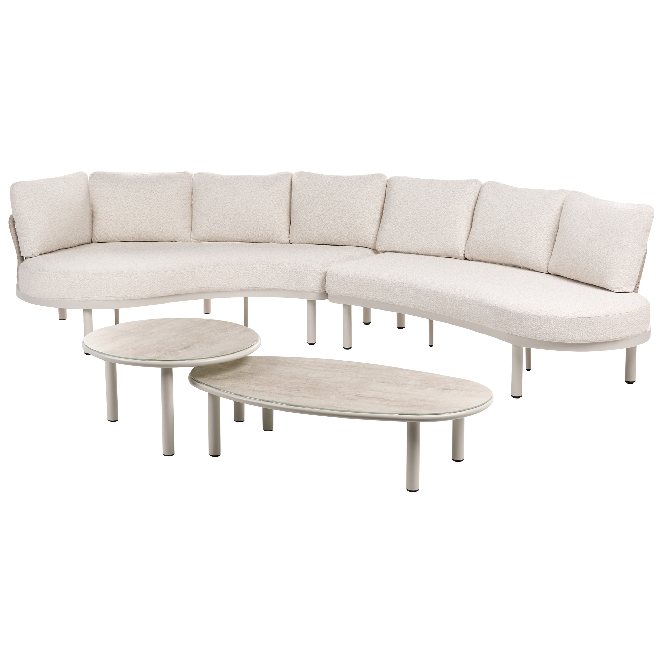 Havesofa 6 personers ORIOLO med sofabord Metal Lys Beige