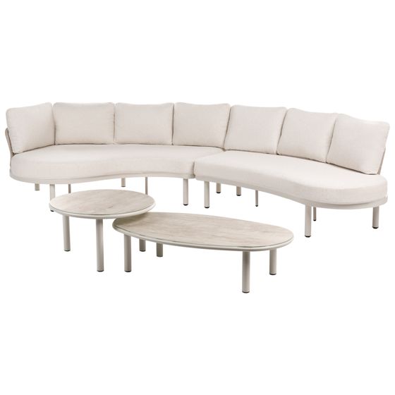 Havesofa 6 personers ORIOLO med sofabord Metal Lys Beige