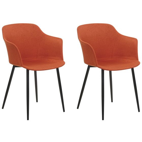 Sæt med 2 spisebordsstole ELIM Orange