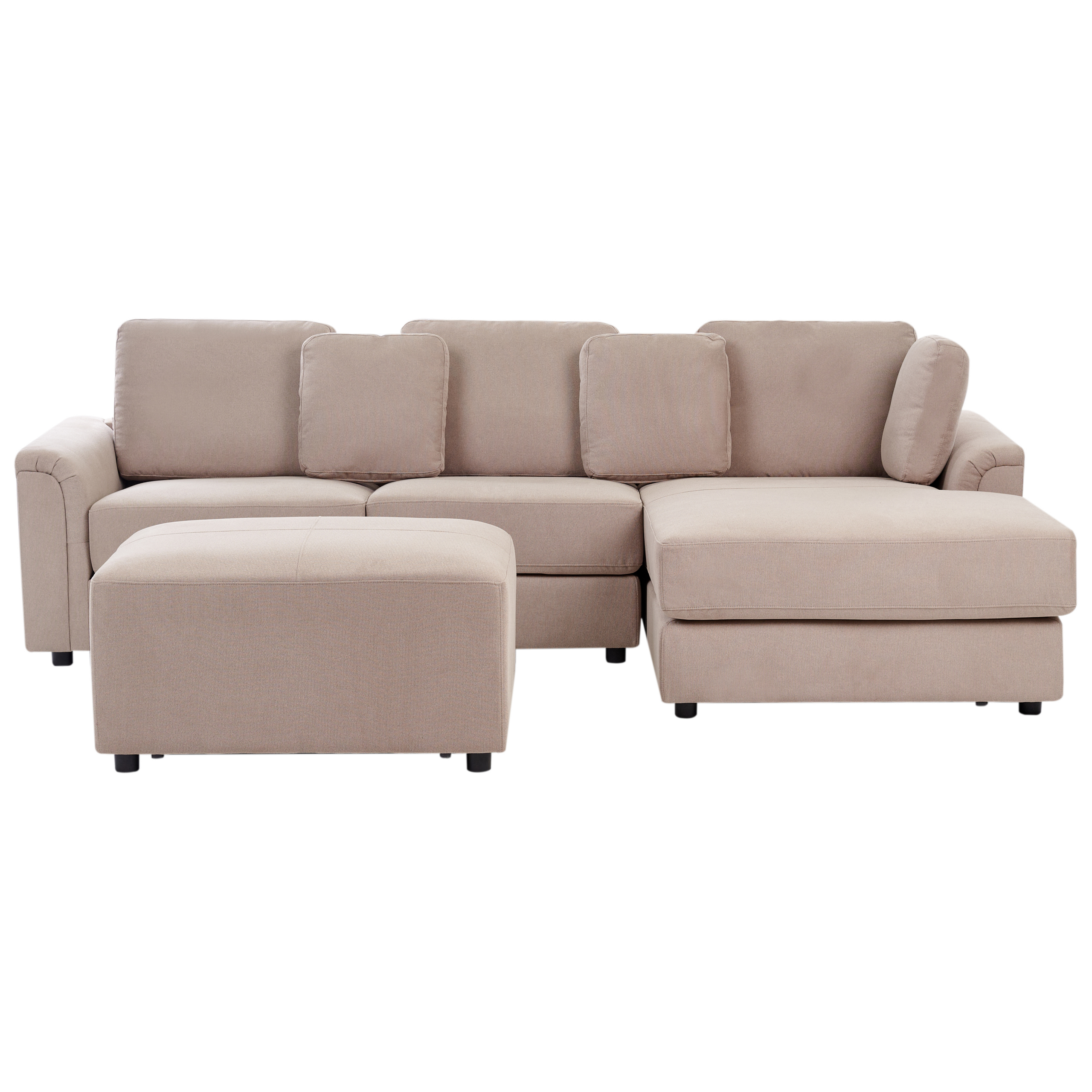 Hjørnesofa 4 personers KOHLO med fodskammel Brungrå Venstrevendt