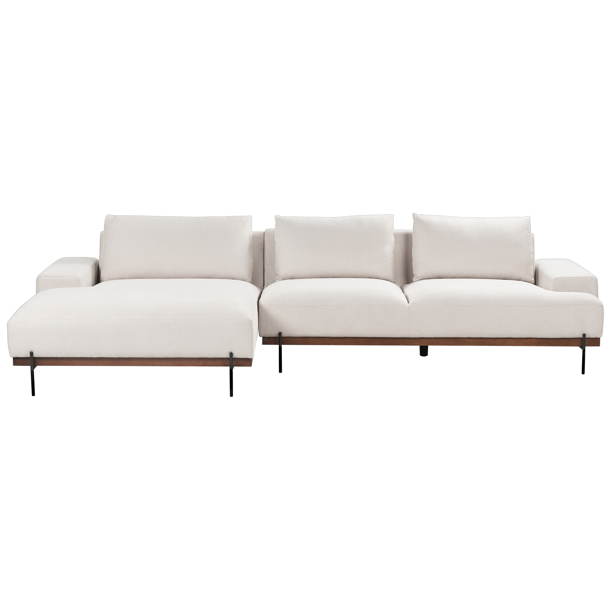 Hjørnesofa 4 personers MARIFERD Lys Beige Højrevendt