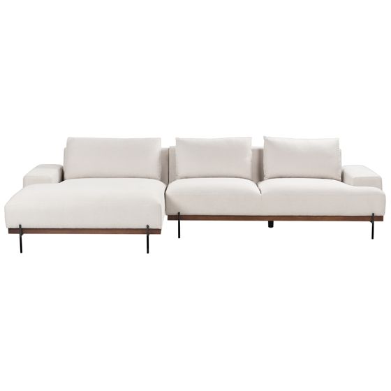 Hjørnesofa 4 personers MARIFERD Lys Beige Højrevendt