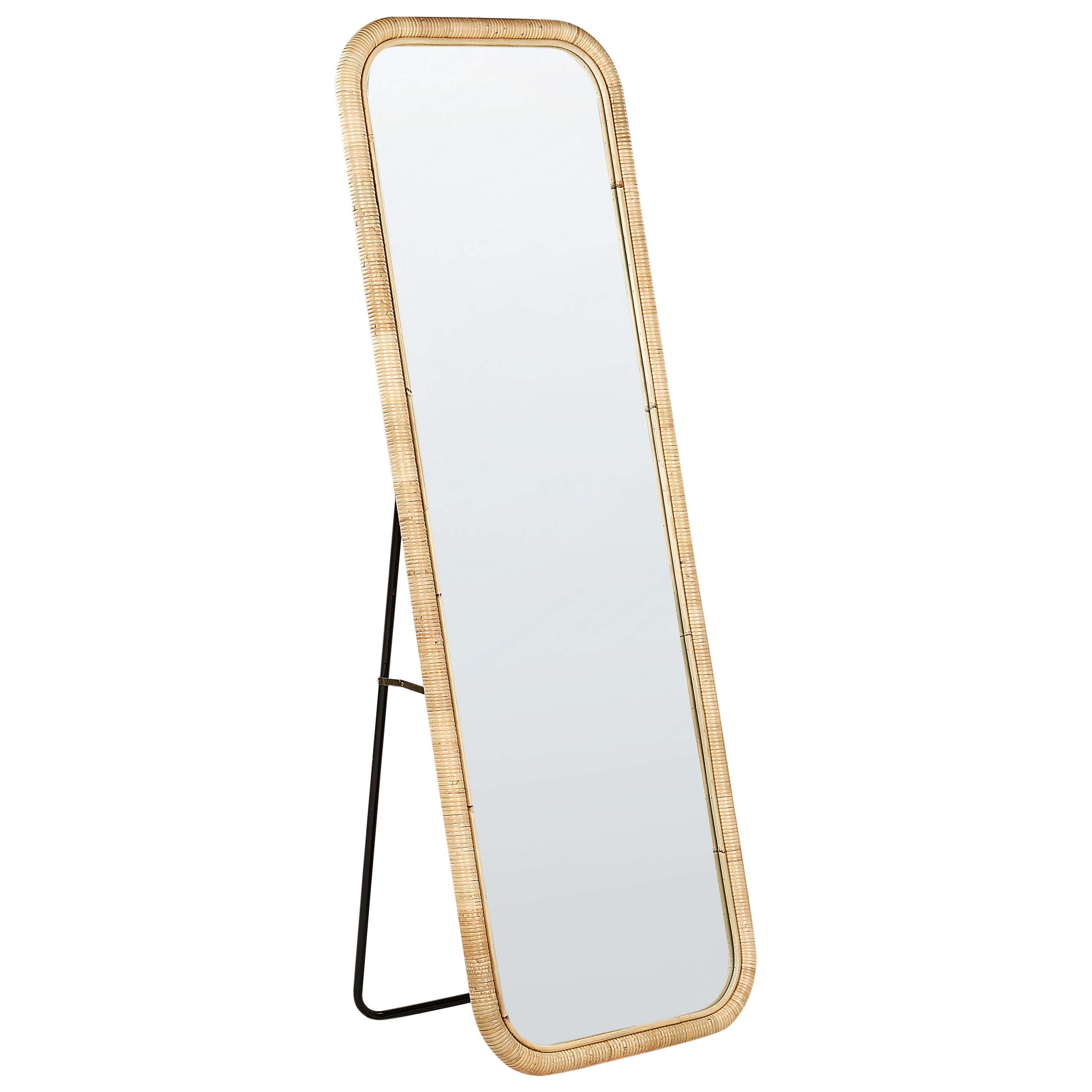 Stående spejl MALANGE 150 cm Rattan Naturlig