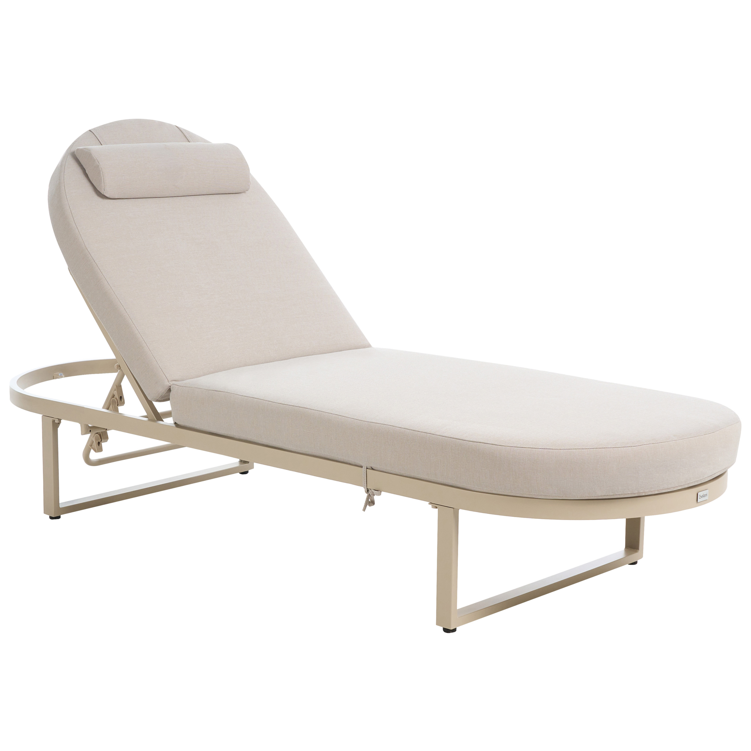 Liggestol med hynde RONCOLO Metal Beige