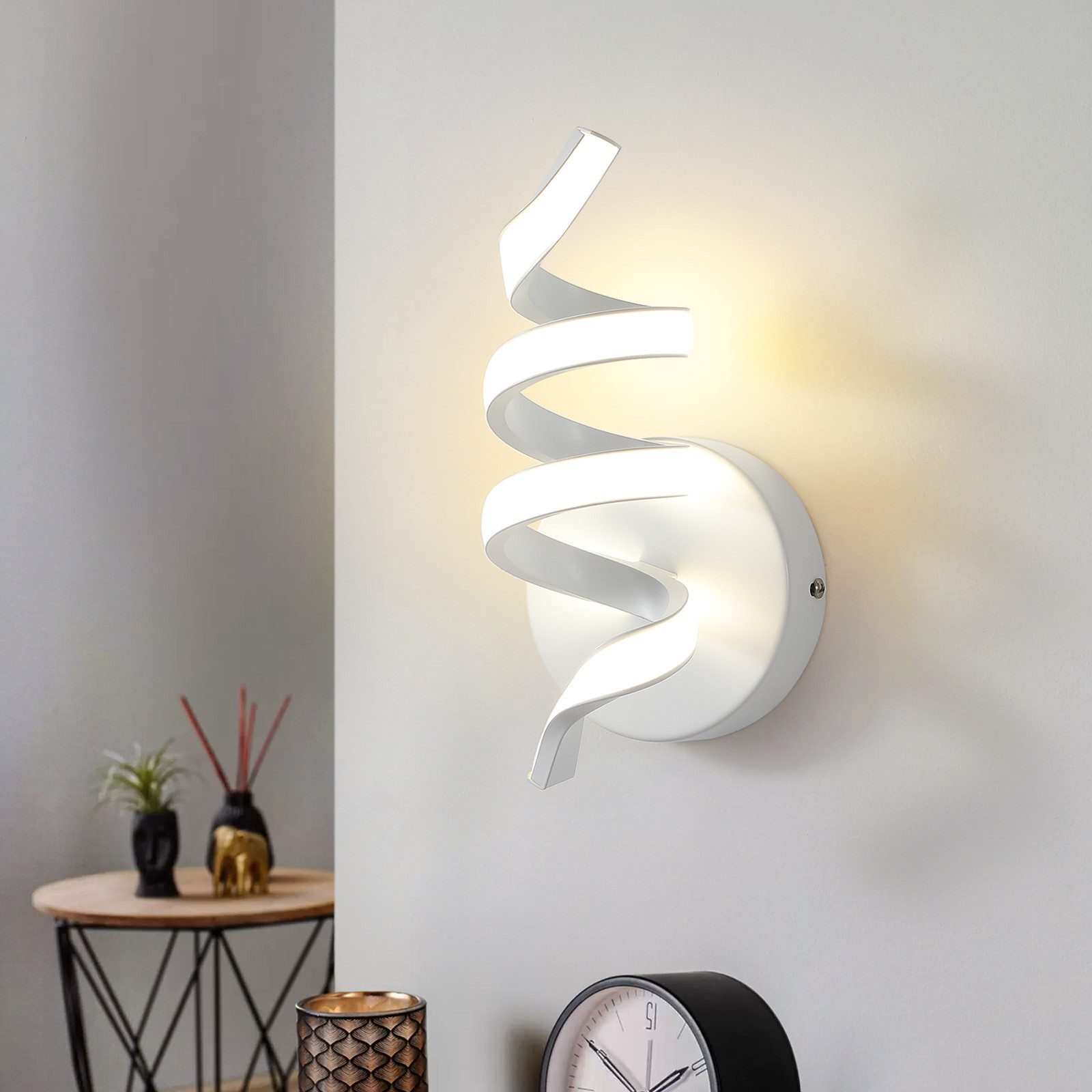 NETTLIFE moderne sort 7 W LED-væglampe til trapper, varm hvid, 3000 K