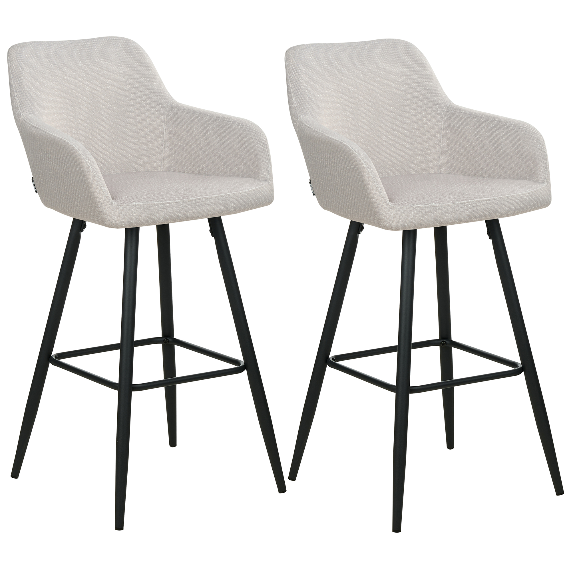 Sæt med 2 barstole CASMALIA Velour Brungrå