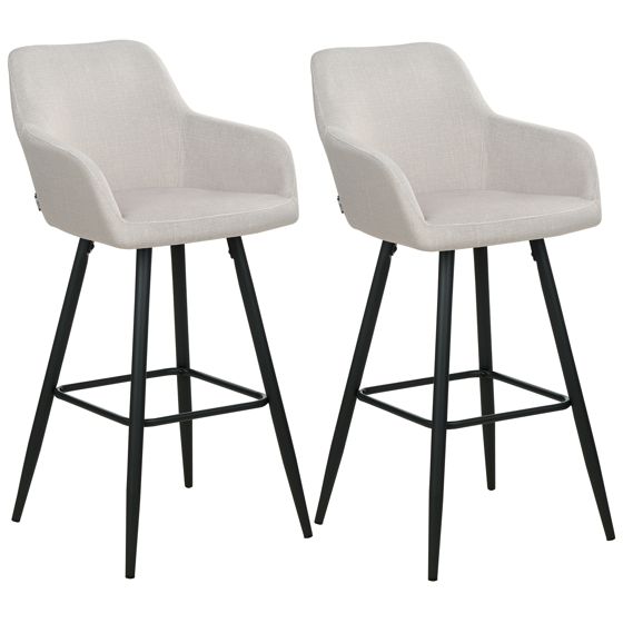 Sæt med 2 barstole CASMALIA Velour Brungrå