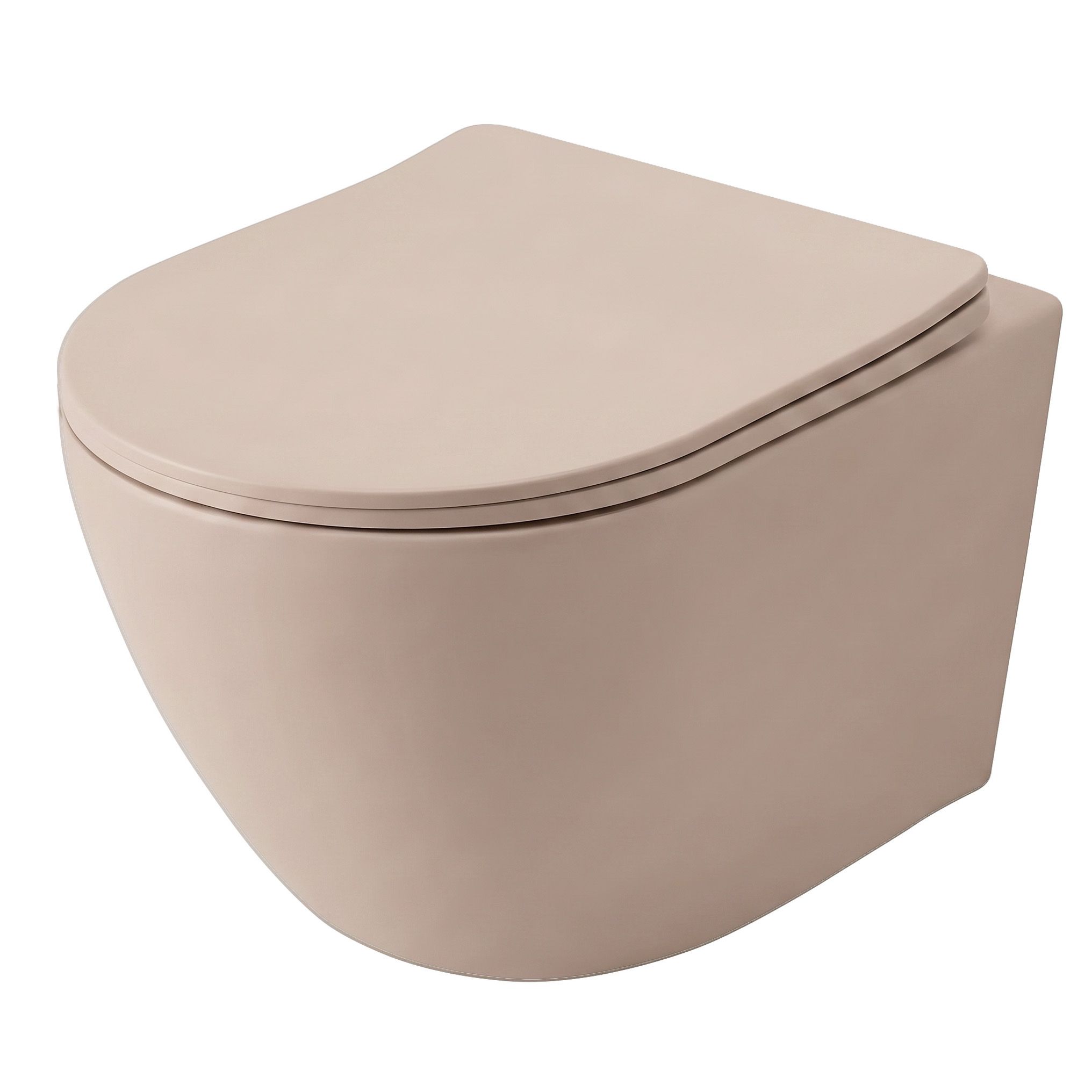 REA væghængt toiletskål Carlo Mini Tornado Mocca Matt, Beige, 49,5x36,5x35cm