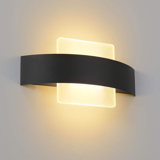 NETTLIFE LED-væglampe til indendørs brug, stue- og entrélampe, 23,5 cm, sengelampe til soveværelse, akryl, varm hvid, 3000K, 7 W