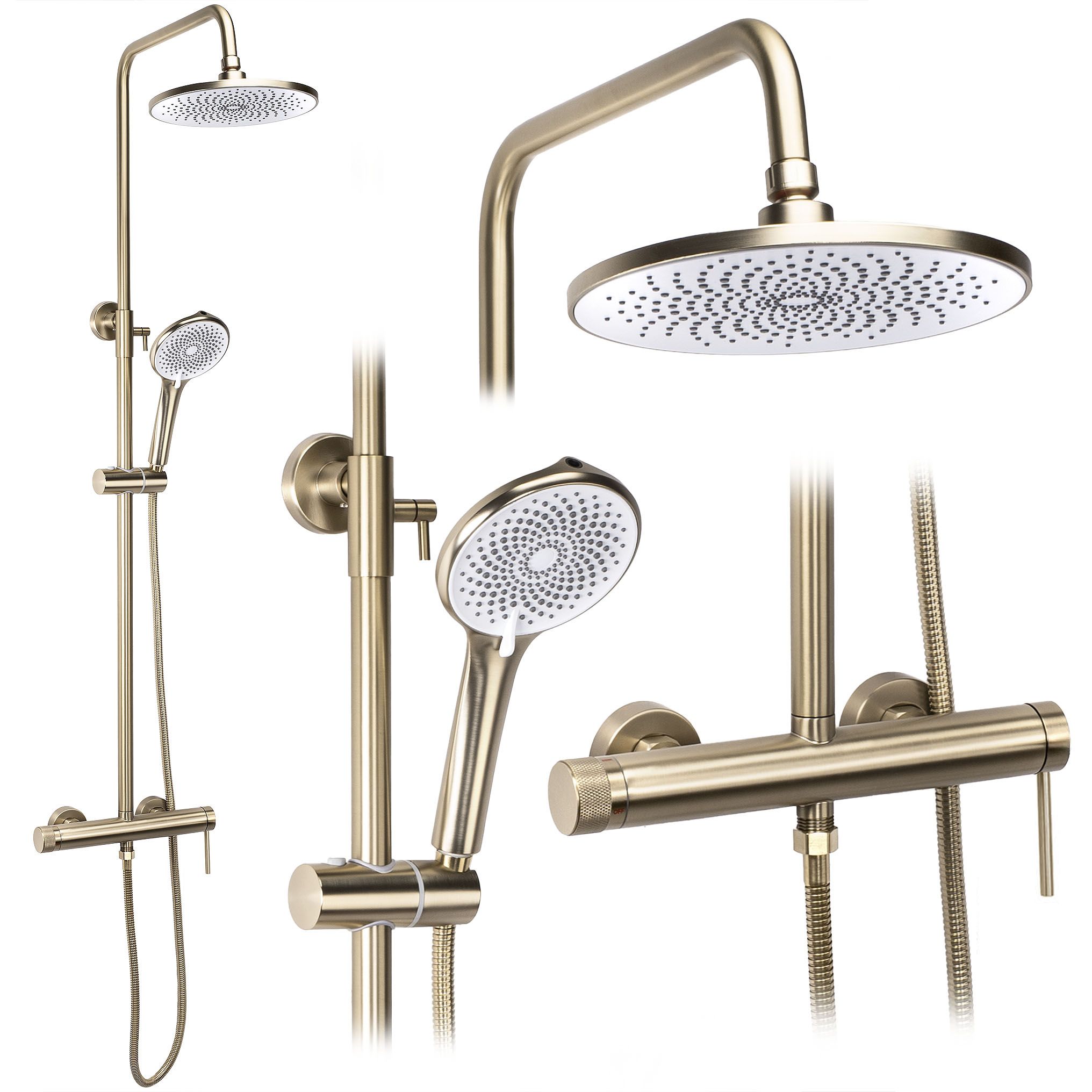 REA brusesæt JS-H7023BG Børstet guld, 33x9x131cm