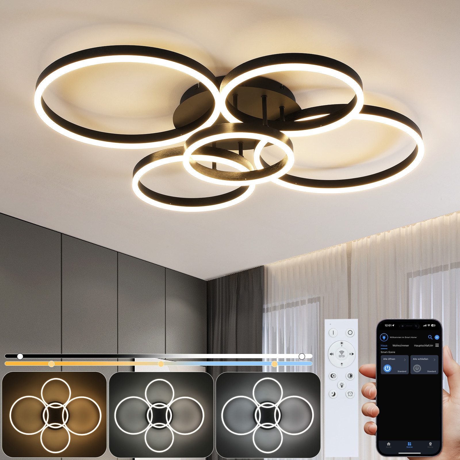 NETTLIFE LED - loftlampe, sort, metal