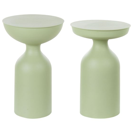 Sæt med 2 sideborde COTA/TENJO Metal Lysegrøn