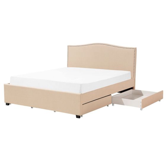 Seng med skuffer til opbevaring MONTPELLIER Beige 160 x 200 cm