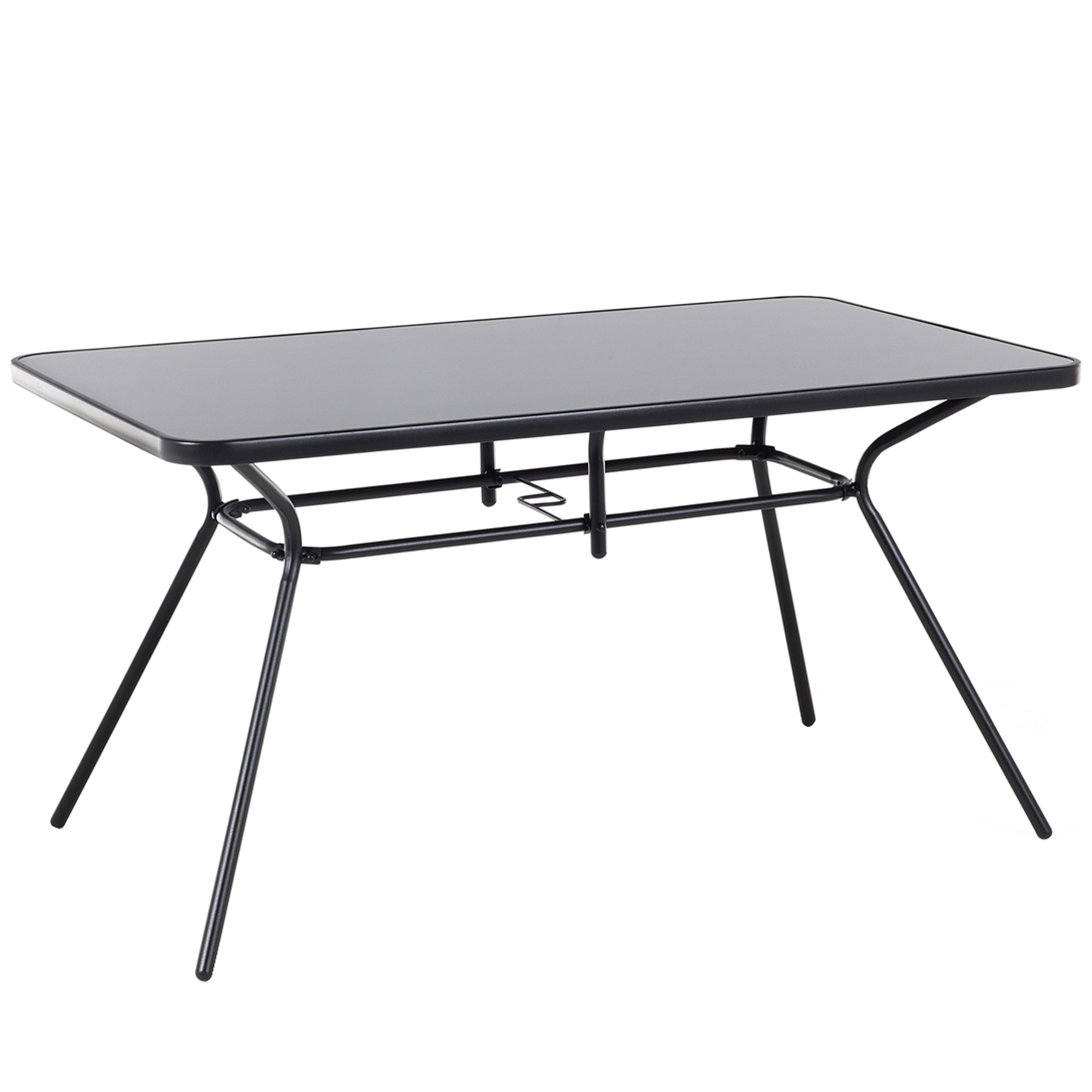 Havebord LIVO 140 cm 80 cm Glas Sort