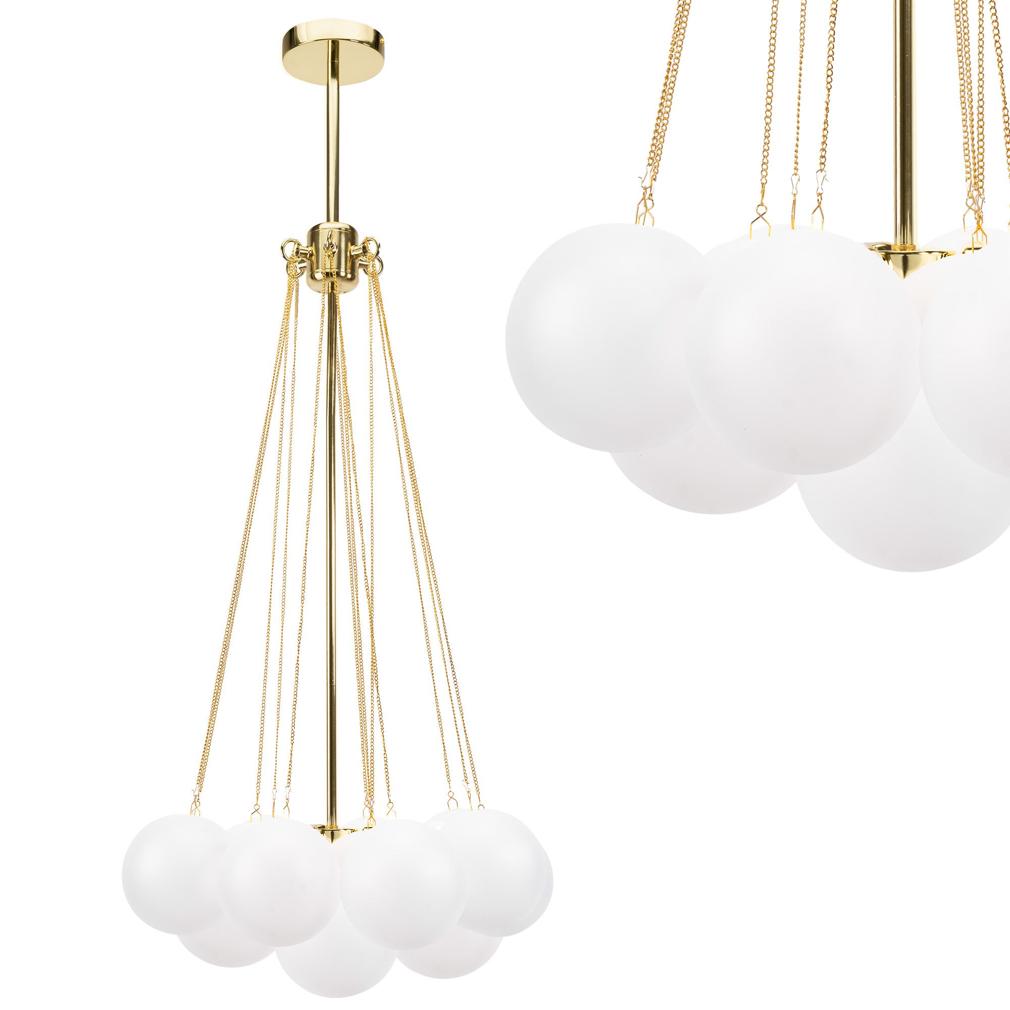 TOOLIGHT hængende loftlampe APP1688-12CP Guld 93x50x65cm